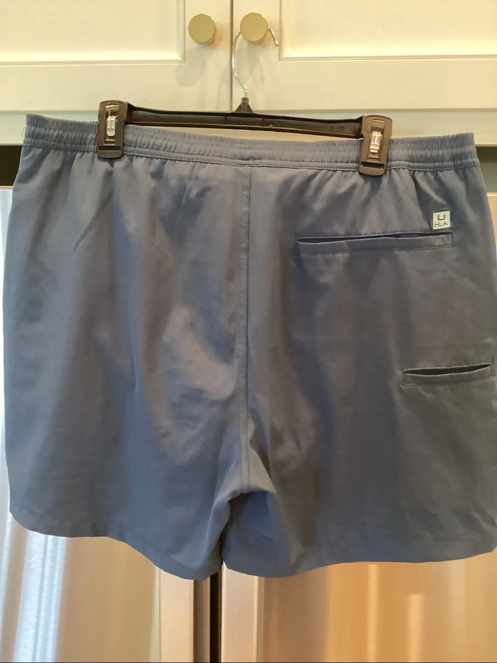Huk Navy Shorts with Light Blue Drawstring